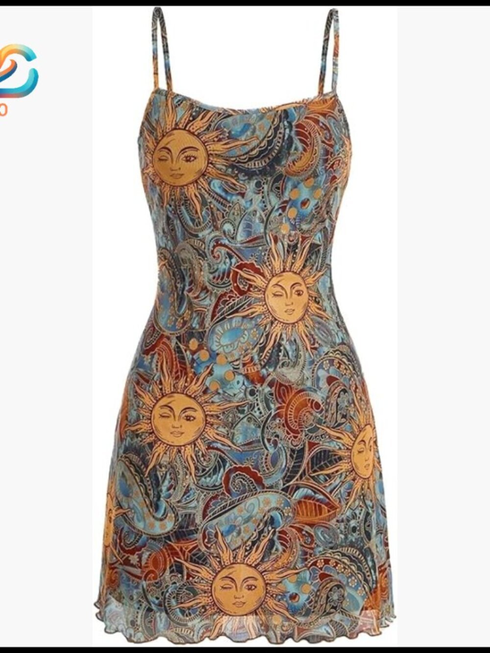 Spaghetti Strap Floral Bodycon Mini Dress Elastic Fit and Flare